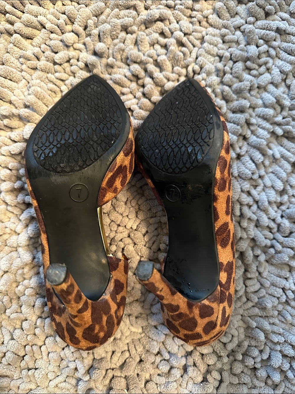 Massimo Leopard Print Pointed Toe Heels - Brown - Picture 2 of 3